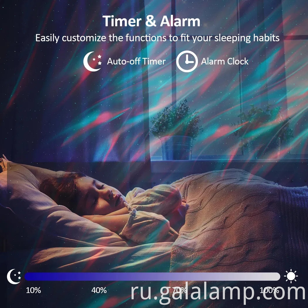 Aurora Star Projector Galaxy Projector Lights для спальни, Wi -Fi Heampula Proctor Proctor Night Light с музыкальной динамикой